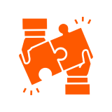 Hands holding interlocking puzzle pieces.